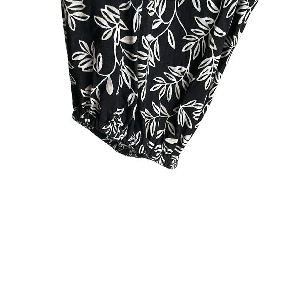 Old Navy Women‎ Maternity Rayon Dress 2X Black Foliage Print Flowy High Waist - Picture 6 of 9